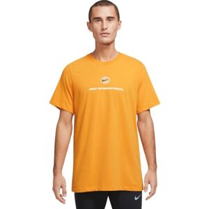 Nike U NK DF TEE RUN DIVISION SU22 Pánské tričko, oranžová, velikost XXXXS