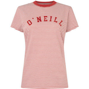 O'Neill LW ESSENTIALS STRIPE T-SHIRT Dámské tričko, Červená,Bílá, velikost S