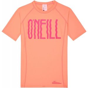 O'Neill PG LOGO SHORT SLEEVE SKINS Dívčí triko s UV filtrem, Oranžová,Růžová, velikost