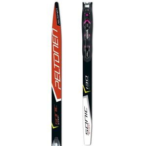 Peltonen SONIC STEP + RO BASIC JR + SKI HOLDER Dětské šupinové lyže s vázáním, černá, velikost 130