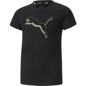 Puma ALPHA TEE G Dívčí triko, černá, velikost 164