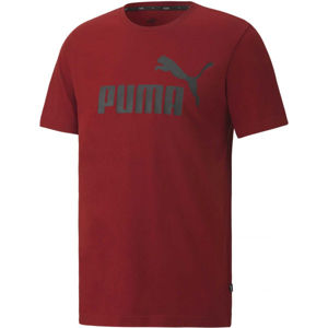 Puma ESS LOGO TEE Pánské triko, Červená,Černá, velikost