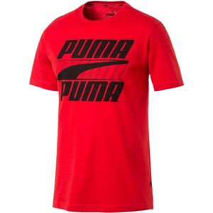 Puma REBEL BASIC TEE červená M - Pánské triko s krátkým rukávem