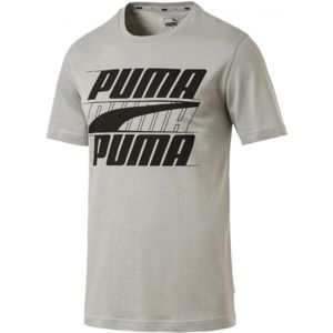 Puma REBEL BASIC TEE Pánské triko s krátkým rukávem, šedá, velikost S
