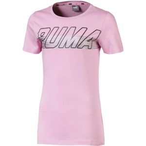Puma ALPHA LOGO TEE G světle růžová 128 - Dětské triko s krátkým rukávem
