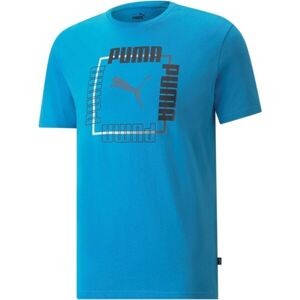 Puma BOX TEE Pánské triko, Modrá,Černá,Bílá, velikost M