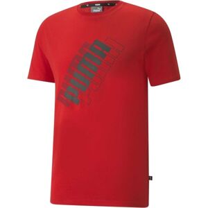 Puma POWER LOGO TEE Pánské triko, červená, velikost XL