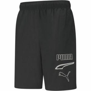 Puma REBEL WOVEN SHORTS Pánské sportovní šortky, Černá,Bílá, velikost S