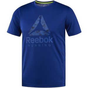 Reebok RUN GRAPHIC TEE modrá M - Pánské běžecké triko