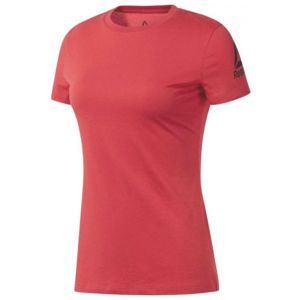 Reebok COMMERCIAL CHANNEL LOGO TEE červená XL - Dámské triko