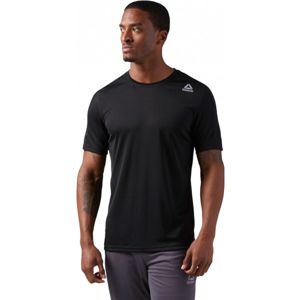 Reebok COMMERCIAL CHANNEL SHORT SLEEVE černá XL - Pánské sportovní tričko