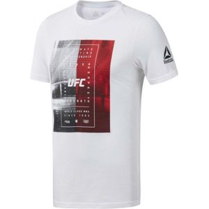 Reebok UFC FG TEXT TEE bílá XL - Pánské triko