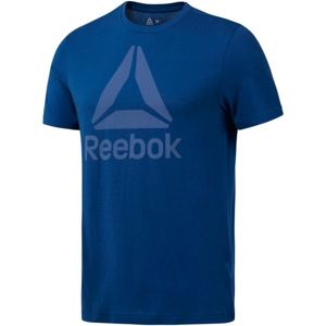 Reebok QQR-REEBOK STACKED šedá L - Pánské sportovní tričko