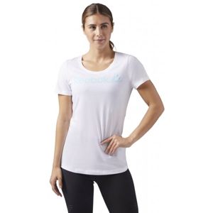 Reebok REEBOK LINEAR READ SCOOP NECK Dámské sportovní tričko, bílá, veľkosť S