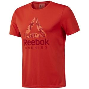 Reebok RUN GRAPHIC TEE červená XL - Pánské triko