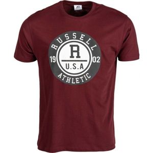 Russell Athletic COLLEGIATE-S/S CREWNECK TEE SHIRT vínová M - Pánské tričko
