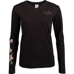 Russell Athletic L/S CREWNECK TEE SHIRT Dámské triko, Černá,Mix, velikost XS
