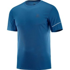 Salomon AGILE SS TEE M modrá L - Pánské běžecké tričko