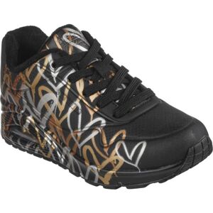 Skechers UNO-METALLIC LOVE Dámská volnočasová obuv, černá, velikost 38