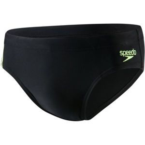 Speedo PLACEMENT 7CM BRIEF Pánské plavky, Černá,Světle zelená, velikost
