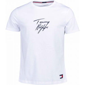 Tommy Hilfiger CN SS TEE LOGO Pánské tričko, Bílá,Šedá, velikost L