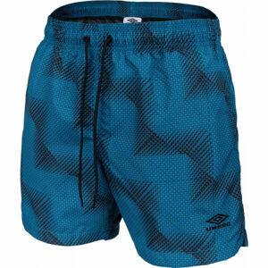 Umbro PRINTED SWIM SHORT Pánské plavecké šortky, Modrá,Černá, velikost