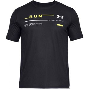 Under Armour RUN GRAPHIC TEE černá S - Pánské běžecké triko