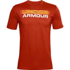 Under Armour BLURRY LOGO WORDMARK SS Pánské triko, Červená,Oranžová,Bílá, velikost