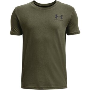 Under Armour SPORTSTYLE LEFT CHEST Chlapecké tričko s krátkým rukávem, tmavě zelená, veľkosť L